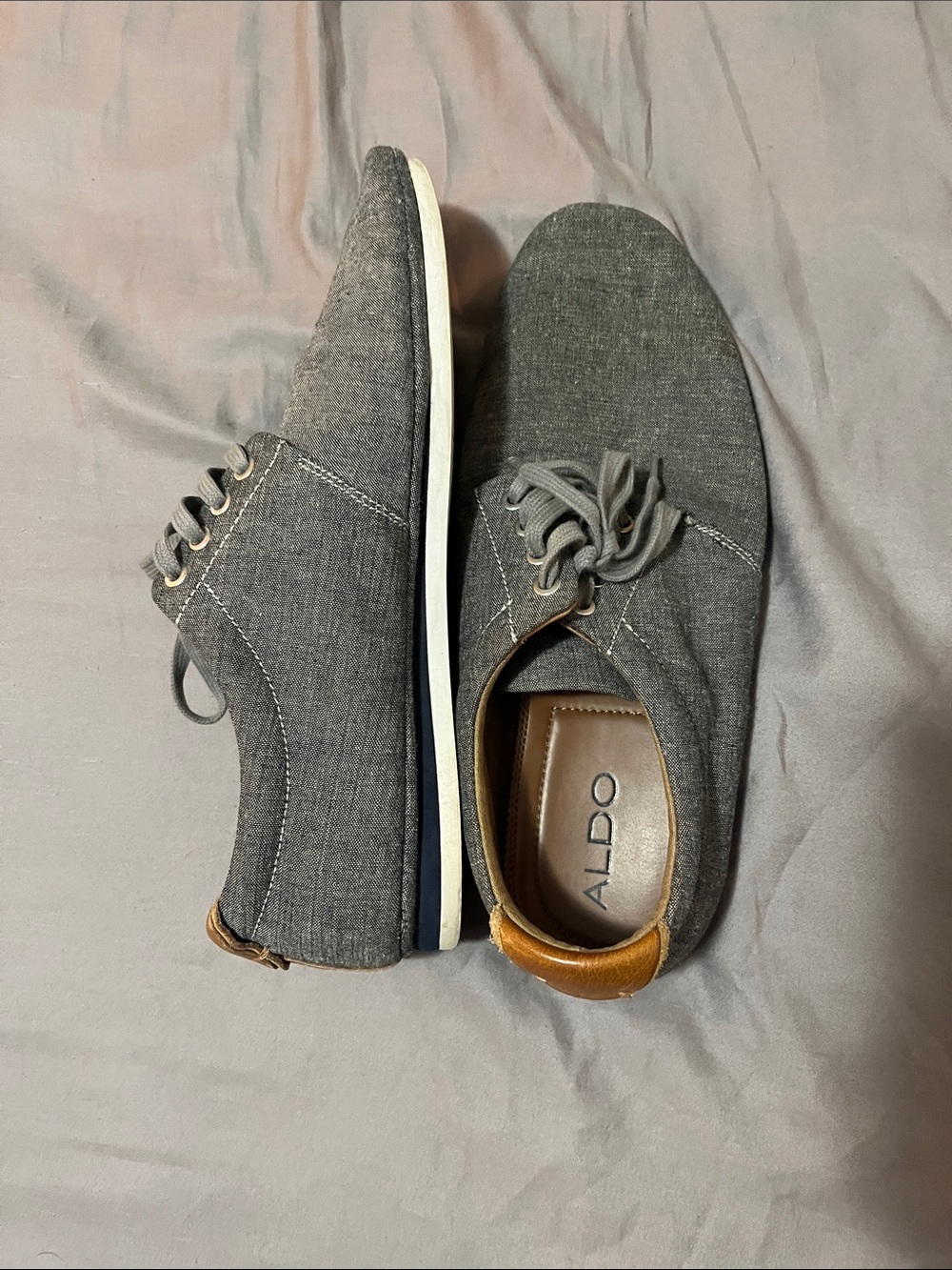 ALDO Gray Men's Casual Slip-On Lace-Up Shoes